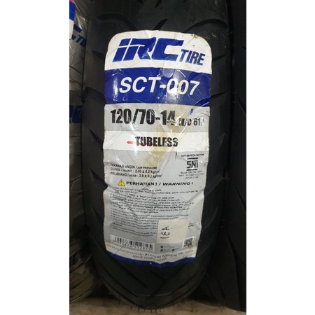 BAN TUBELESS IRC 120/70-14 SCT 007