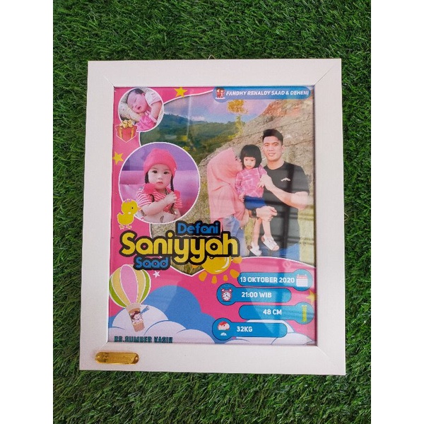 Biodata bayi- kado bayi - Custome frame Baby Bio Kado Lahir bayi