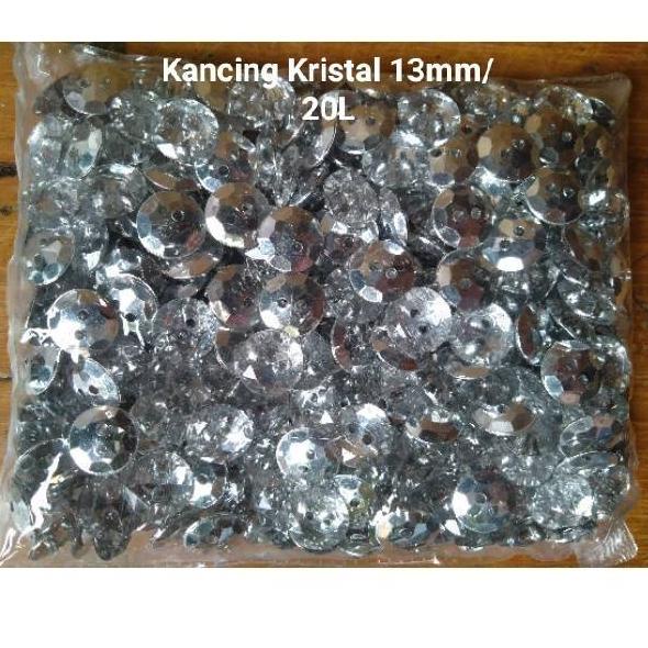 Diskon Terheboh Kancing Baju Kristal Bening 13mm (20.L ) isi 400pcs