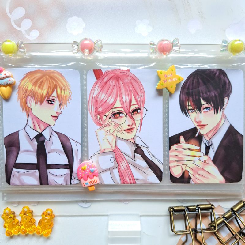Chainsaw Man Photocard by onintwin / keychain chainsaw man