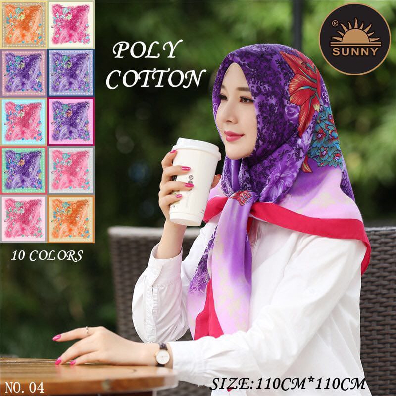 SEGIEMPAT MOTIF SEGI EMPAT EMPORIUM BY SUNNY HIJAB BAHAN KATUN dan JAHIT TEPI 105 X 105  KERUDUNG PREMIUM QUALITY HARGA GROSIR