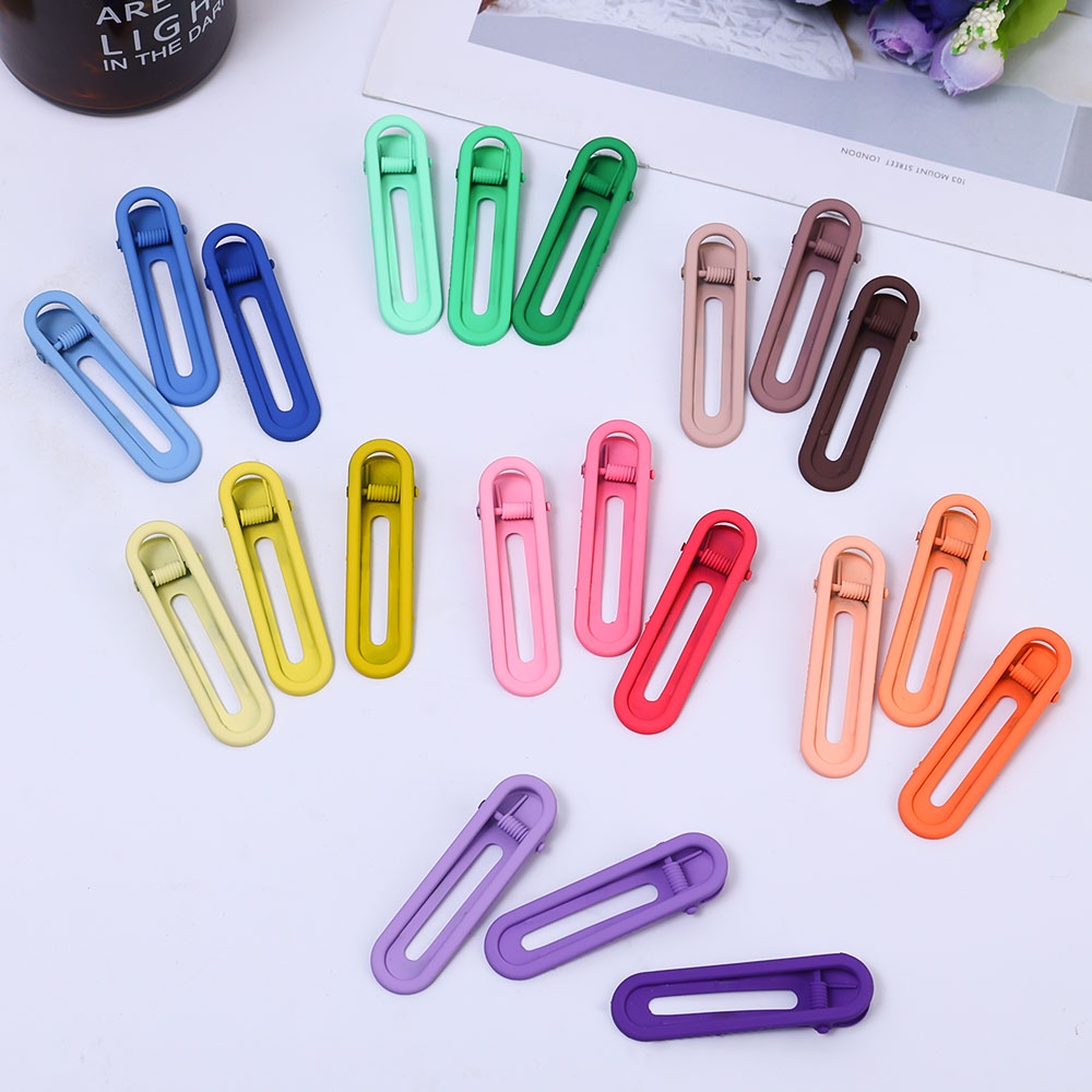 Candy colors Hair Clip BB Jepit Rambut Klip Hiasan Kepala Poni Samping duckbill Jepit Rambut Hair Pin Simple Wanita Gadis Aksesoris Rambut Korea INS Style Ponytail Holder