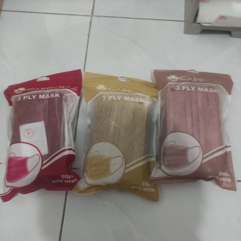 masker earloop 3 ply careion warna