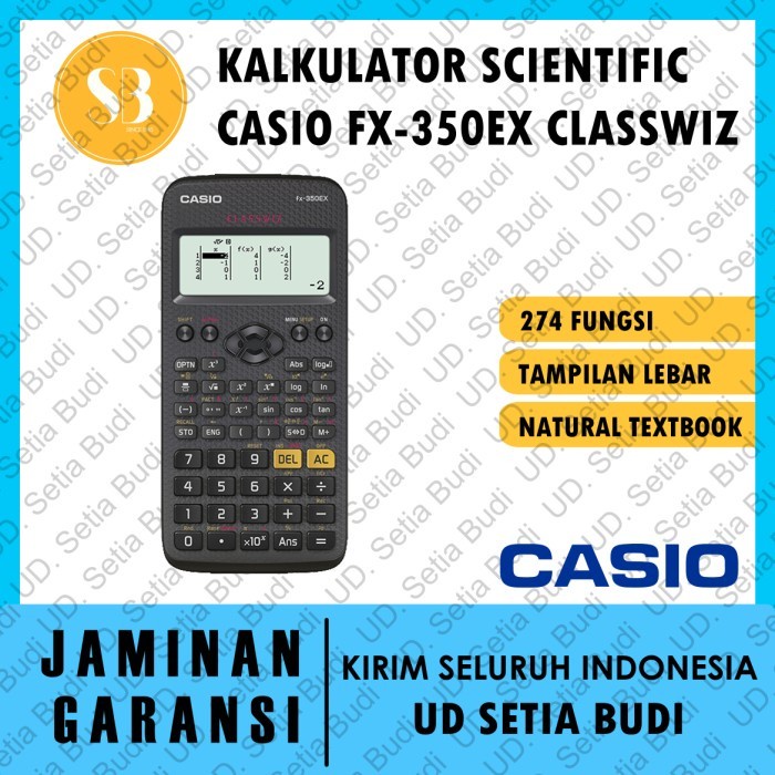 

TERJAMIN Kalkulator Scientific Casio FX-350EX Classwiz Asli dan Bergaransi