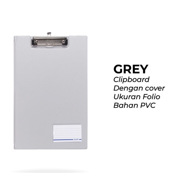 

Bantex Clipboard Papan Jalan Folio Model Cover Penutup Grey