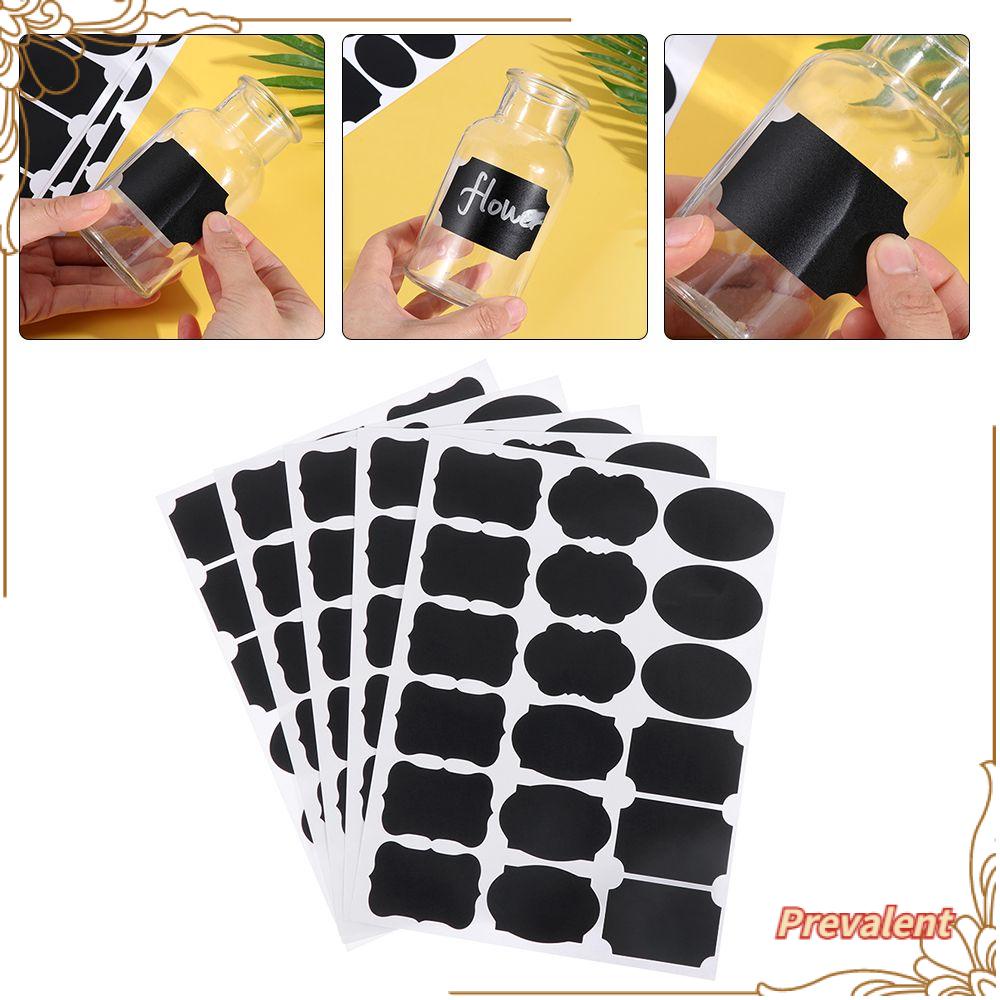 Preva 36/90pcs Label Papan Tulis Tahan Air Papan Tulis Selai Toples Blackboard Label