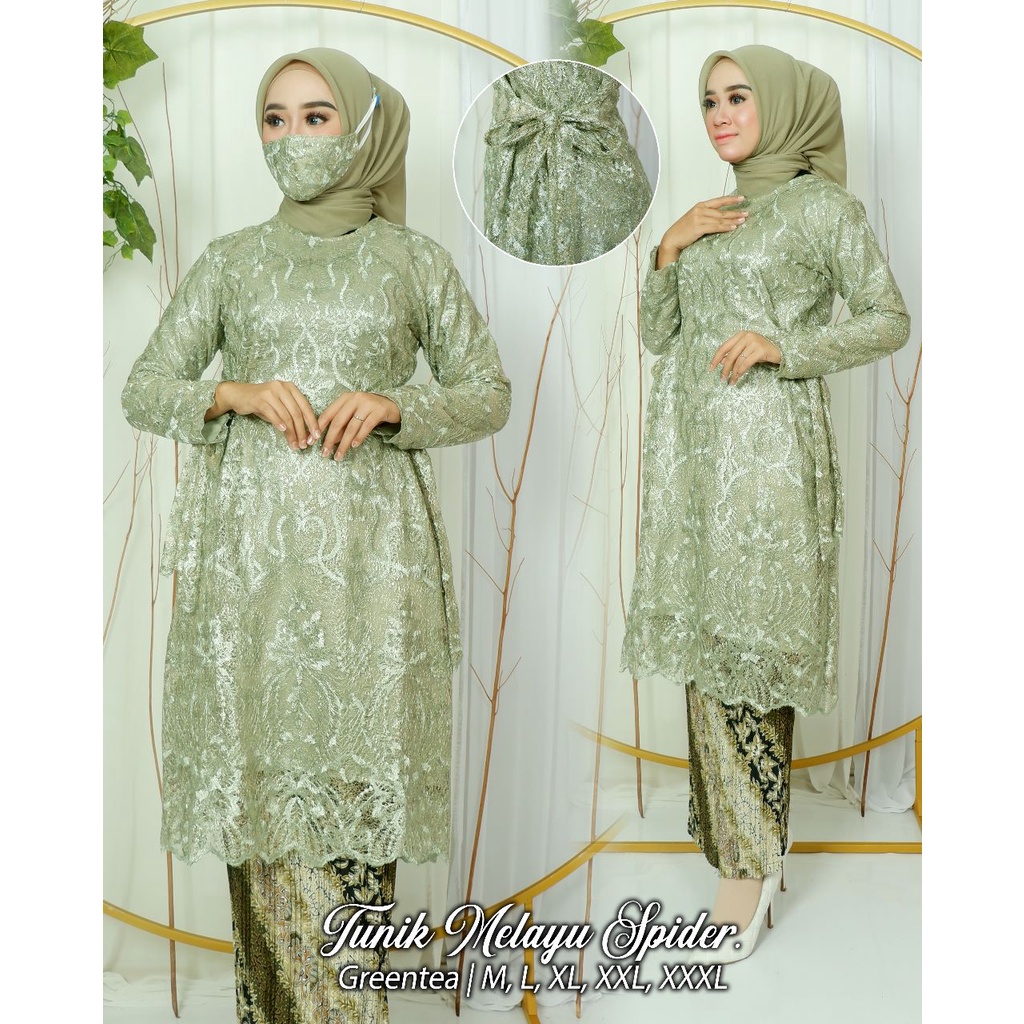 Kebaya tunik melayu jumbo Kebaya brokat modern pesta Baju outfit pesta kekinian kondangan pernikahan Size M L XL XXL