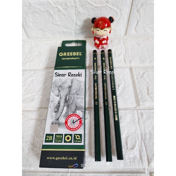 

1 buah!! 7018!Pensil kayu 2B Greebel/pensil greebel 2B/pensil technograph 2B