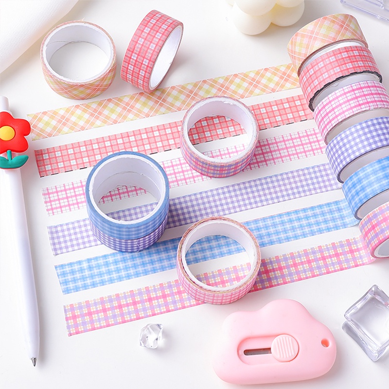 Ins Plaid Series Washi Tape Buku Pegangan Siswa Deco DIY Tape Stiker