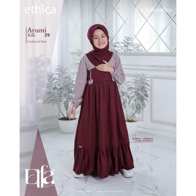 Ethica Elfa 273 Carbanet Red Ayumi 357 Ayumi Kids 29 Kahfi 248 Kahfi Kids 178 Baju Muslim Sarimbit Keluarga Family Series Terbaru Lebaran 2023