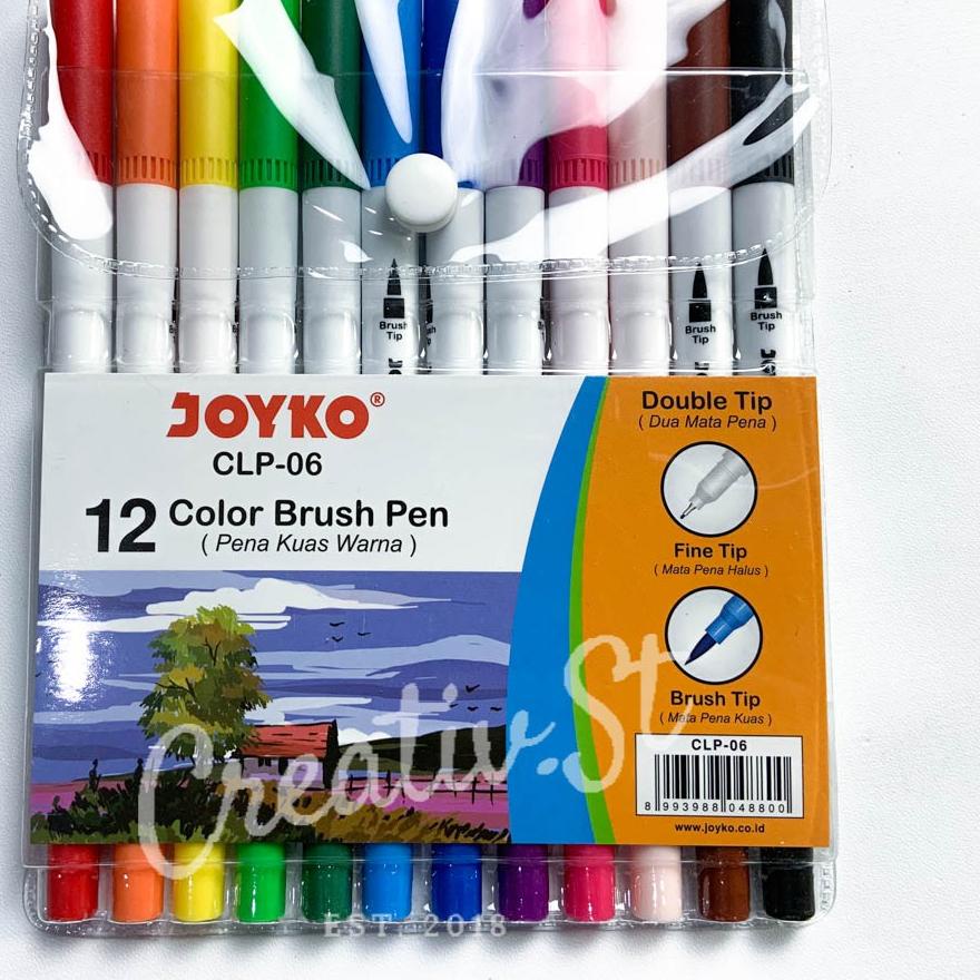 

™►► Joyko Brush Pen 12 Warna Brush + Pen CLP-06 SET
