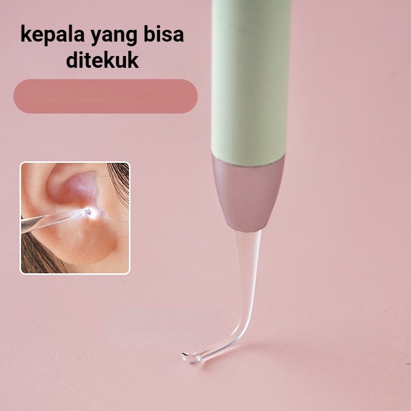 MOMO 4in1 Pembersih Telinga Bayi LED Rechargeable Korek Upil Kuping Bayi Silikon Ear pick Earpick Nose Tweezer