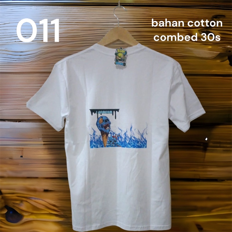 baju polos gambar DTF bahan cotton combed 24s unisex kode 011