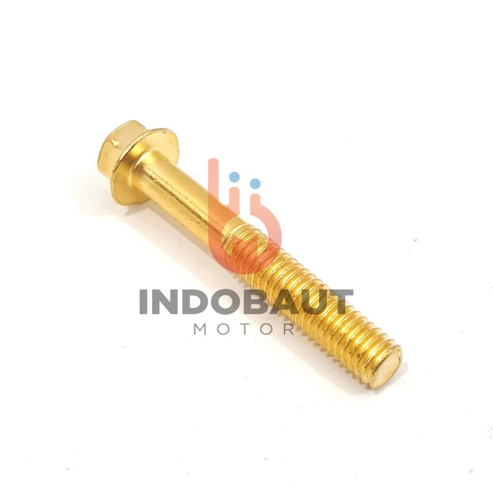 Flange Bolt Baut Blok Mesin 6x40 Kunci 8 Gold