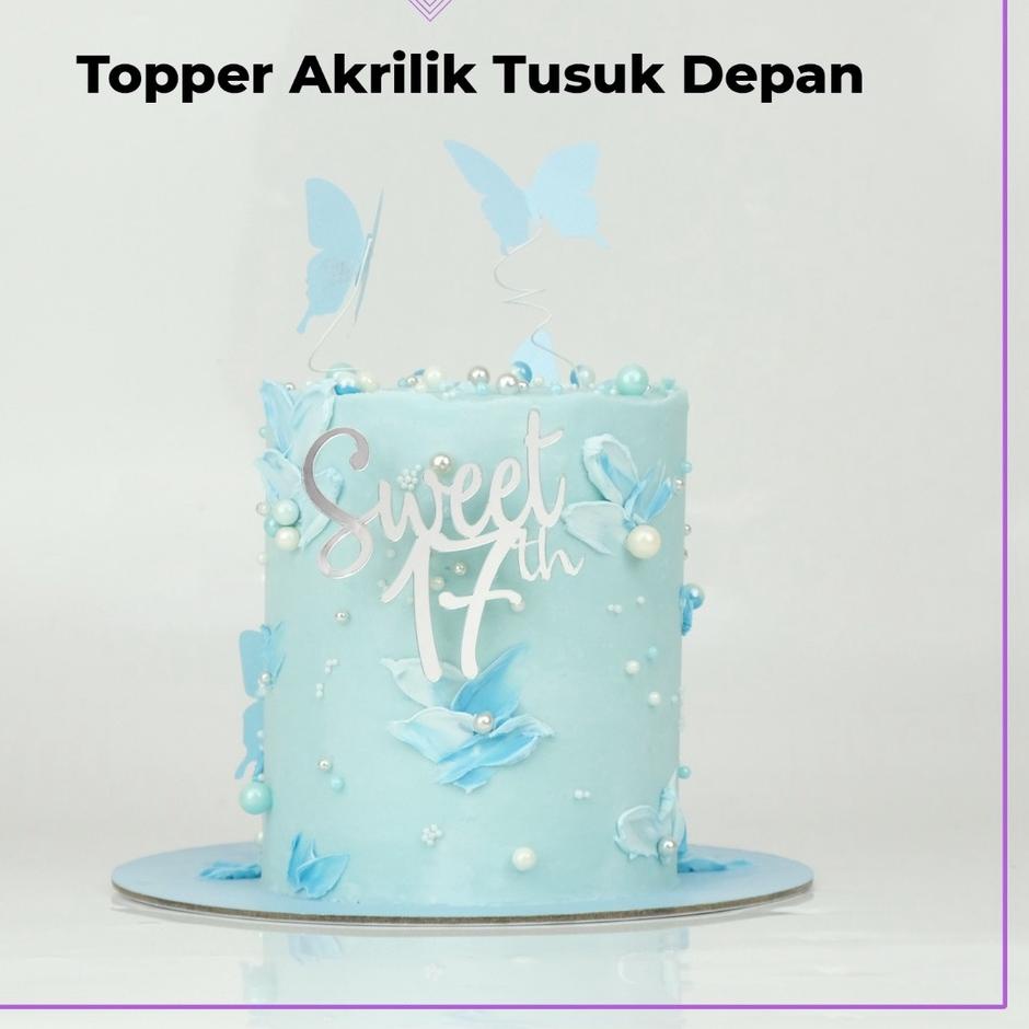 

JOYU-80 Topper Cake Custom Nama/Tusuk Depan/Topper Cake Akrilik/Topper Kue/Topper Happy Birthday [WG7]