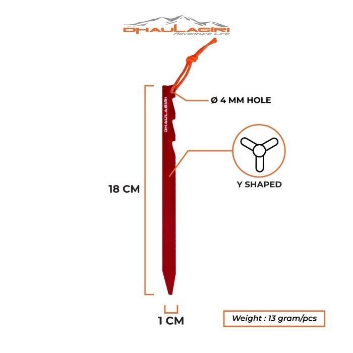 Pasak Tenda Model 3 Gerigi Dhaulagiri Nail Tent 03 Alloy Peg Camping