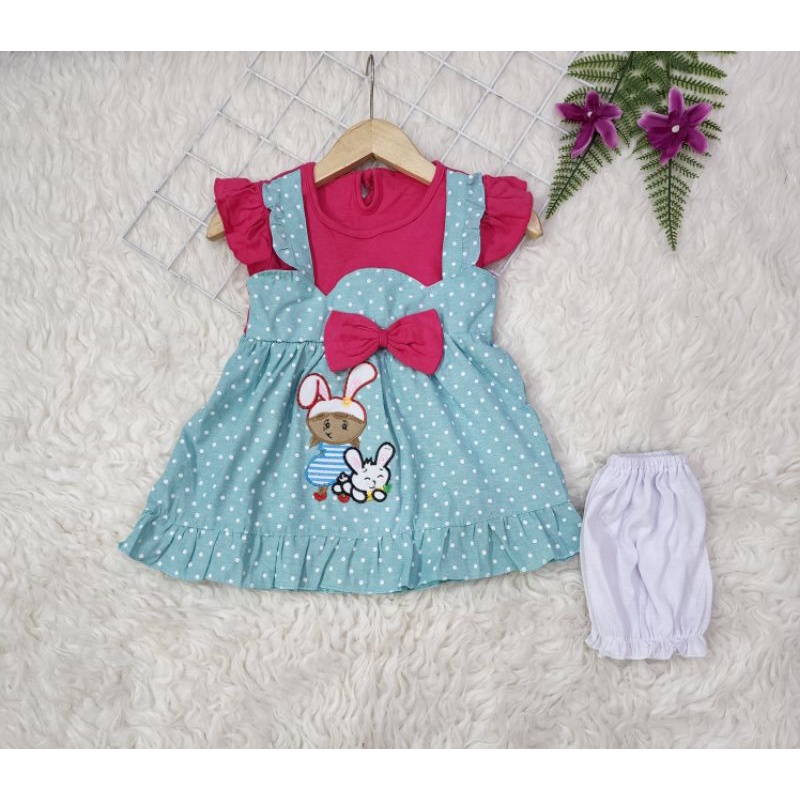 baju bayi perempuan set Dress bunny sweet