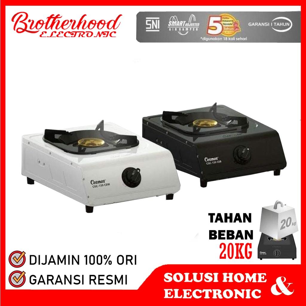 (BISA COD) KOMPOR GAS 1 TUNGKU COSMOS CGC 139 CEB / CGC 139 CEW / CGC-139CEB / CGC-139CEW (1 TUNGKU)