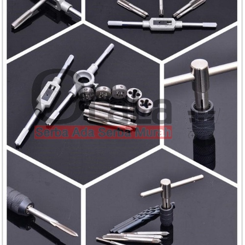 ( OJE ) TOOLBOX ALAT SNAI DAN TAP ULIR BAUT SENAI DIE SENEI KUALITAS HAND TAP DAN DIES SET 12 PCS JS-10512