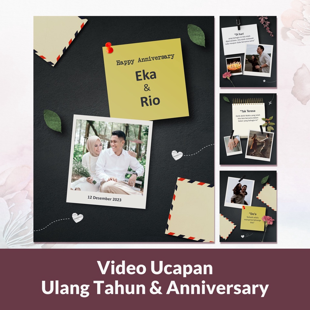 Video Ucapan Anniversary atau Ulang Tahun Premium Kekinian Template 10