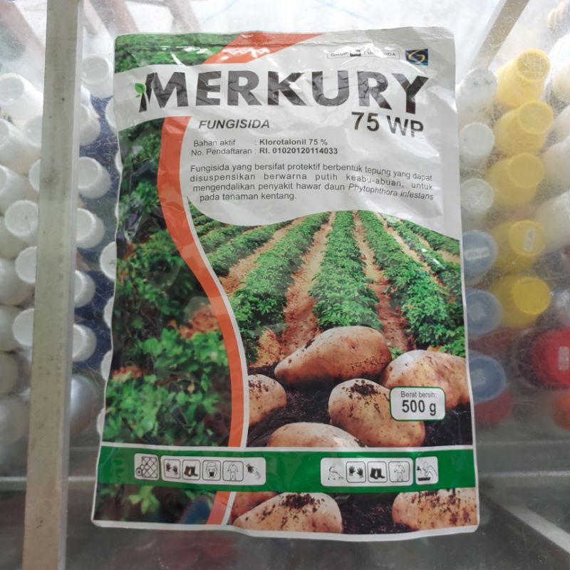 FUNGISIDA MERKURY 75 WP 500 GRAM PENGENDALI HAWAR DAUN