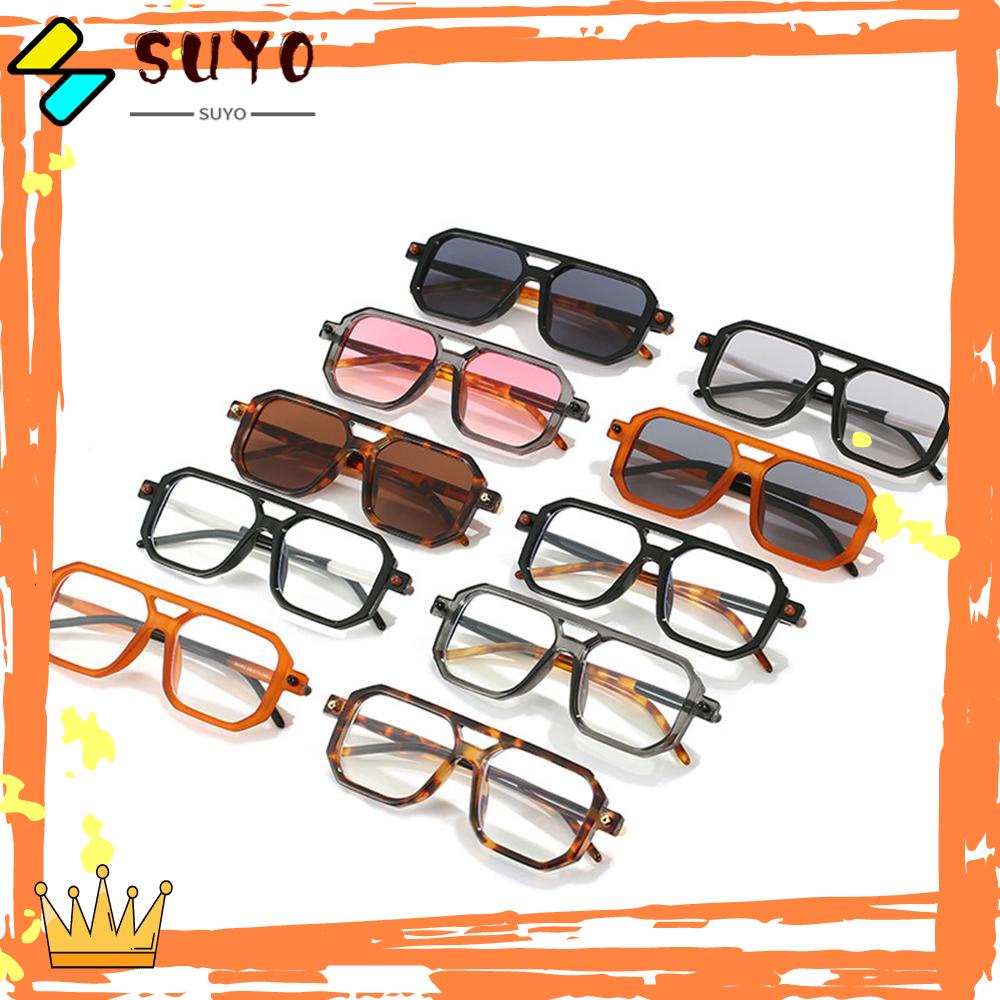 Suyo Kacamata Hitam Wanita Trendy Uv400 Leopard Street Wear Sun Glasses