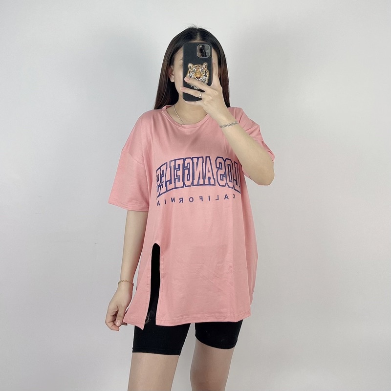 Kaos Oversize Slit Los / Atasan Wanita Jumboo