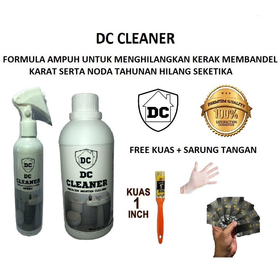 PAKET PEMBERSIH KERAK DC-CLEANER 500ML & 250ML # BONUS EMAS # PEMBERSIH KERAMIK KAMAR MANDI TOILET C