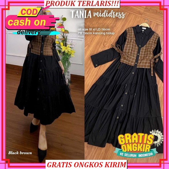 Model Gamis Terbaru 2022 Hitam Polos Simpel Modern Remaja Dress Eticha Wanita Muslim Pesta Elegan Me