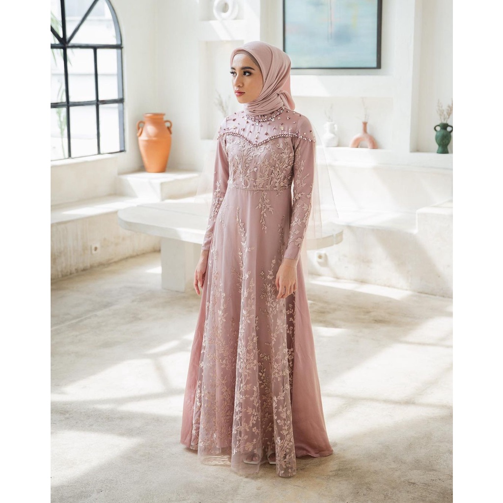 Simple &amp; Elegant Kalista Dress Kondangan Tulle Mutiara mix Tutu