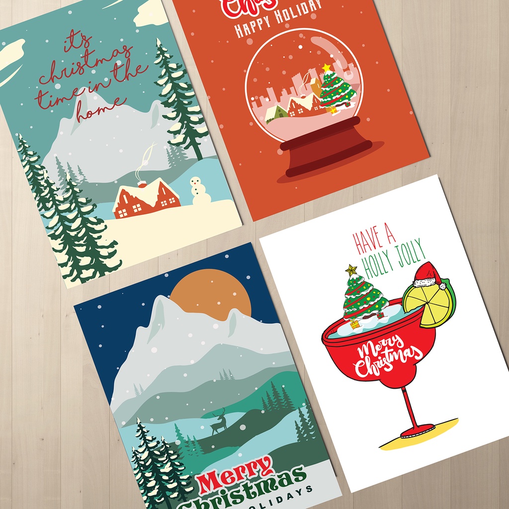 

Postcard/ Kartu Pos Christmas/ Natal ( 1 Set 4 Postcards )