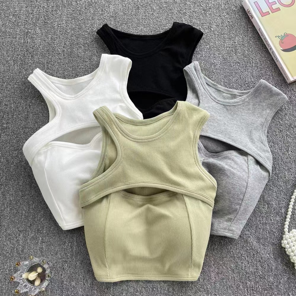 Tank Top Korean Cross Top BH Kaos Wanita Bra Impor Jepang kaosbra