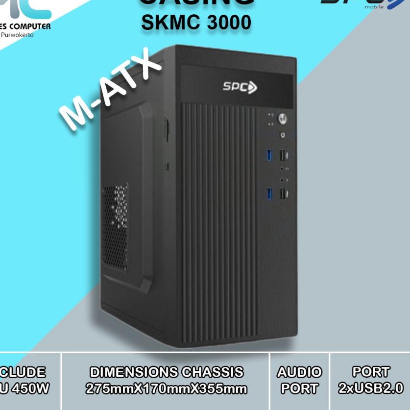 Grosir Belanja Case CPU SPC SKMC Series Include Power Supply 450 Watt