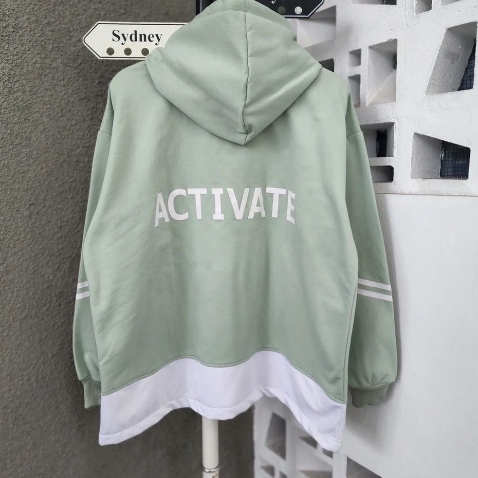 Unique Hoodie Atasan Cewek Bahan Fleece Gaya Santai Simple