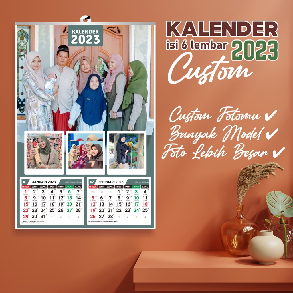 Jual KALENDER CUSTOM ISI 6 LEMBAR | KALENDER DINDING CUSTOM | KALENDER