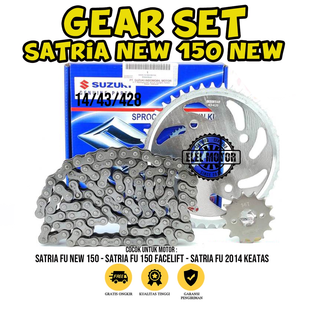 Gear Set Satria FU New Facelift / Gear Set Satria FU Injeksi / Gear Set Satria FU 2014