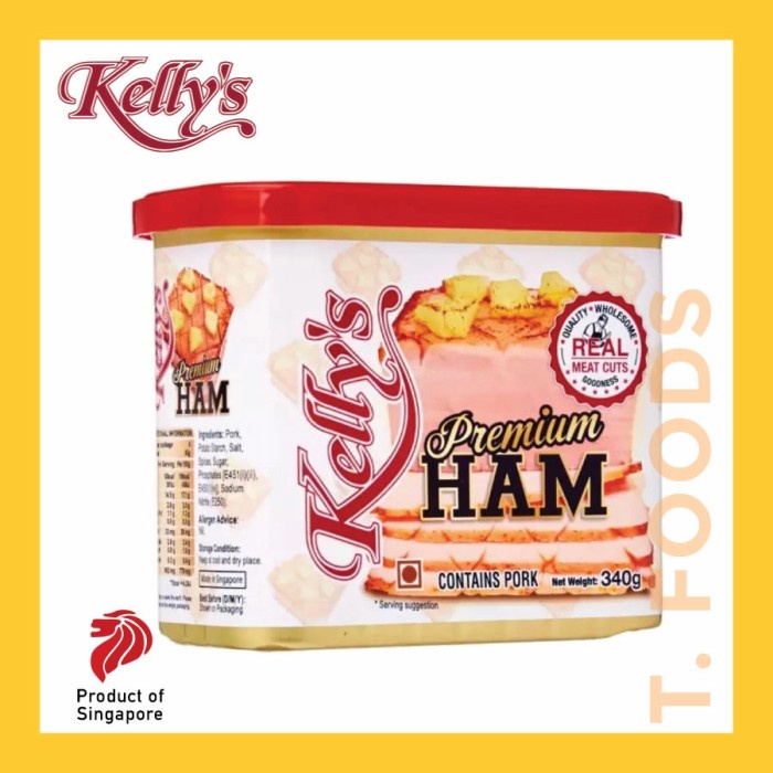 

Widyatmogrosir - Kelly'S Premium Ham, 340G , Superior Quality. Real Meat Cuts Singapore