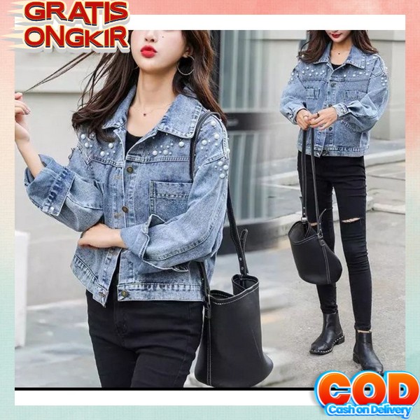 Jaket Wanita Jeans Oversize Import Jins Jacket Lepis Cewek Jumbo Crop Jaket Jeans Jaket Denim Cewek 