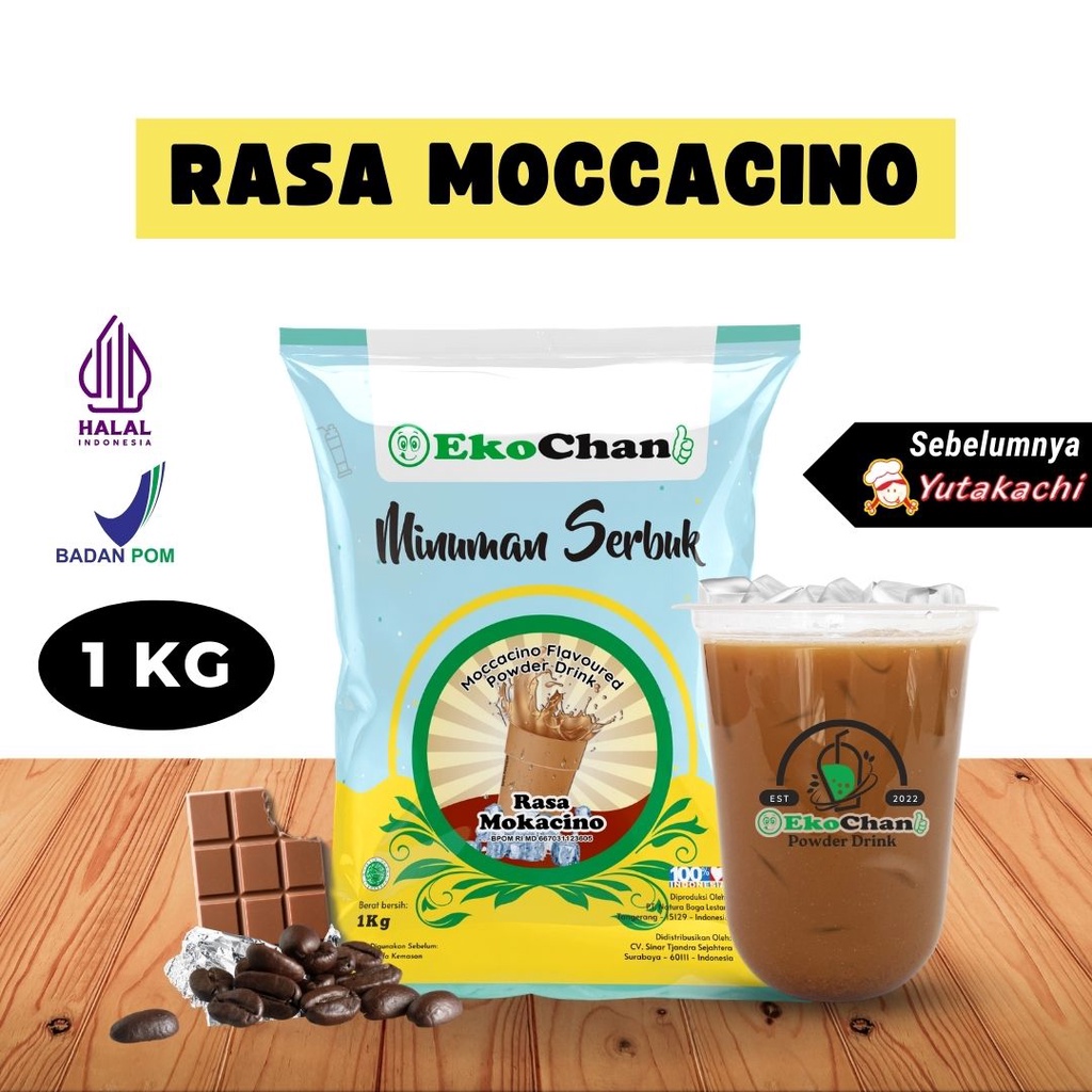 

Bubuk Minuman Moccacino 1 Kg EkoChan / Powder Drink Aneka Rasa / Bubuk Minuman Kekinian / Serbuk Minuman / Bubble Drink