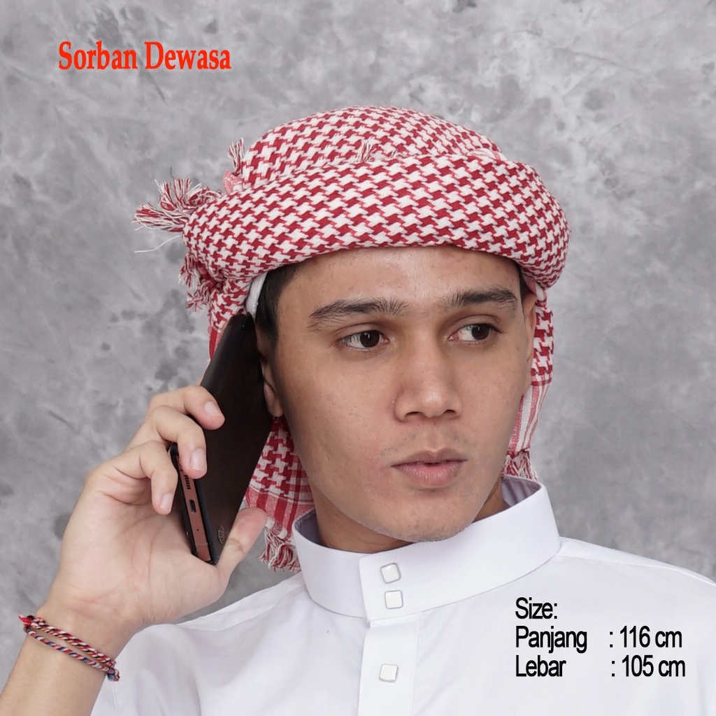 Sorban Multazam Pria Dewasa Dasar Putih