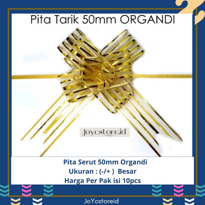 

Pita Serut Organdi 32cm | Pita Tarik Organdi | Pita Kado | Pita Hampers