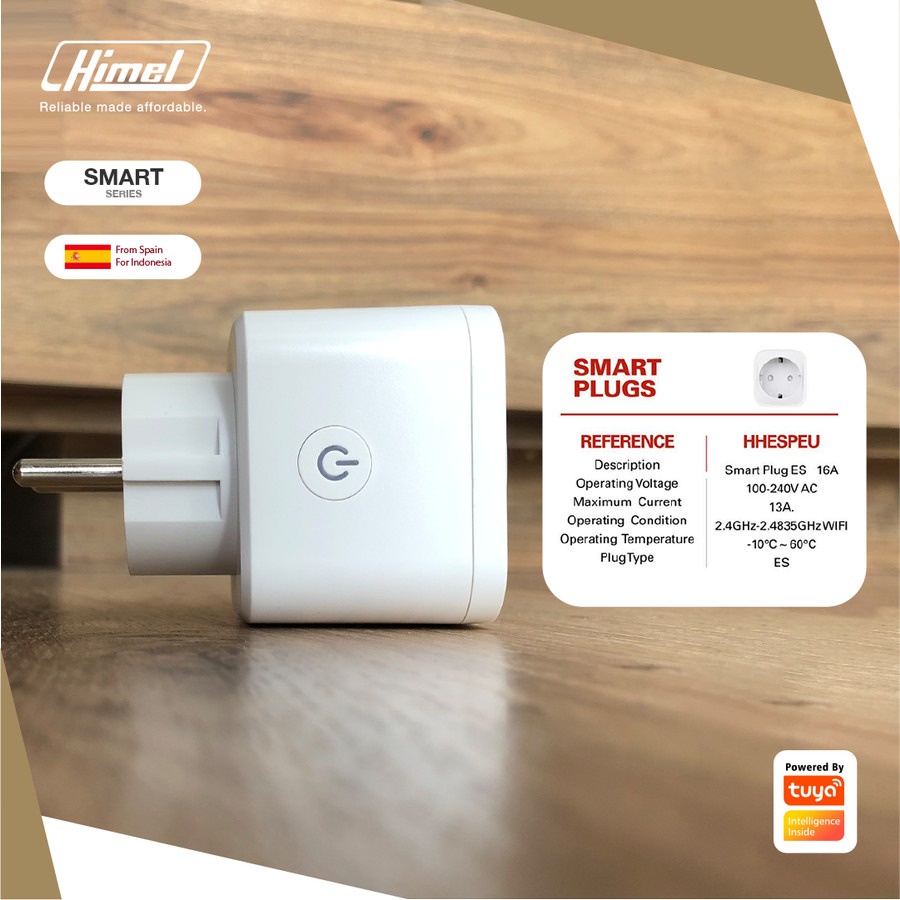 Himel Smart Plug-EU 16A SmartPlug WiFi Wireless IOT Colokan Steker Colokan Pintar On OFF otomatis Bardi Plug