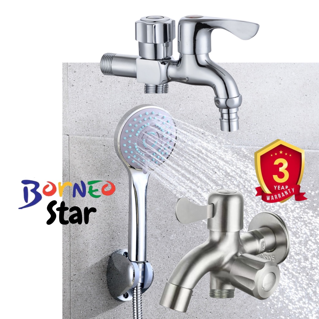 paket hand shower mandi kran cabang stainless steel