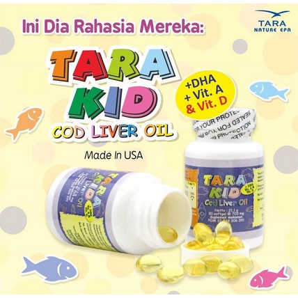Suplemen TARA KID COD LIVER OIL ISI 30 by Tara Nature 100% ORIGINAL