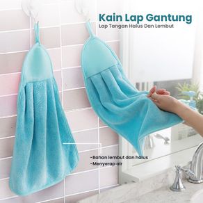 Lap Tangan Handuk Gantung / Hand Towel / Serbet Pengering Tangan Basah Serap Air / Kain Lap Tangan Microfiber Polos Serbaguna [MF]