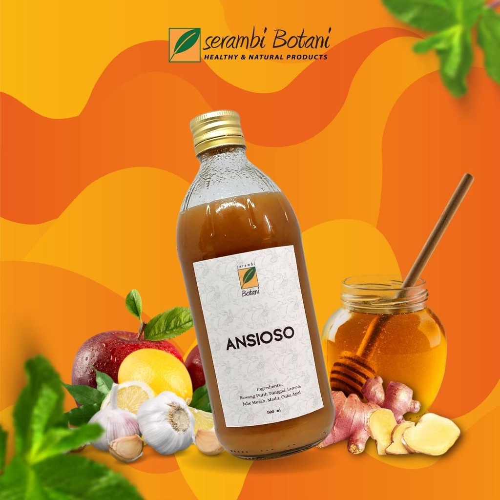 

Jus Bawang Putih Tunggal Cuka Apel Jahe Merah Lemon ANSIOSO 500ml