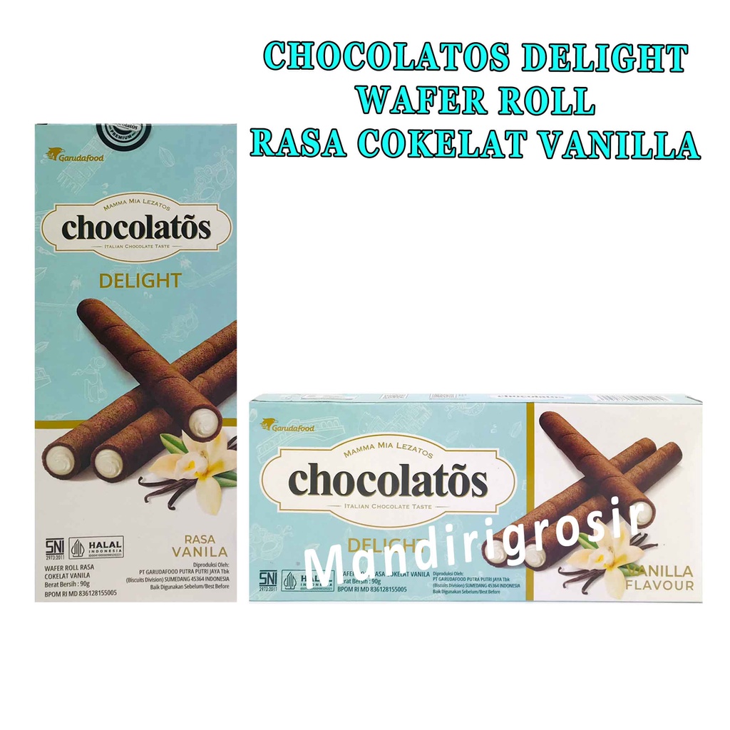 Wafer Roll * Chocolatos Delight * Wafer Rasa Coklat &amp; Vanilla * 90g