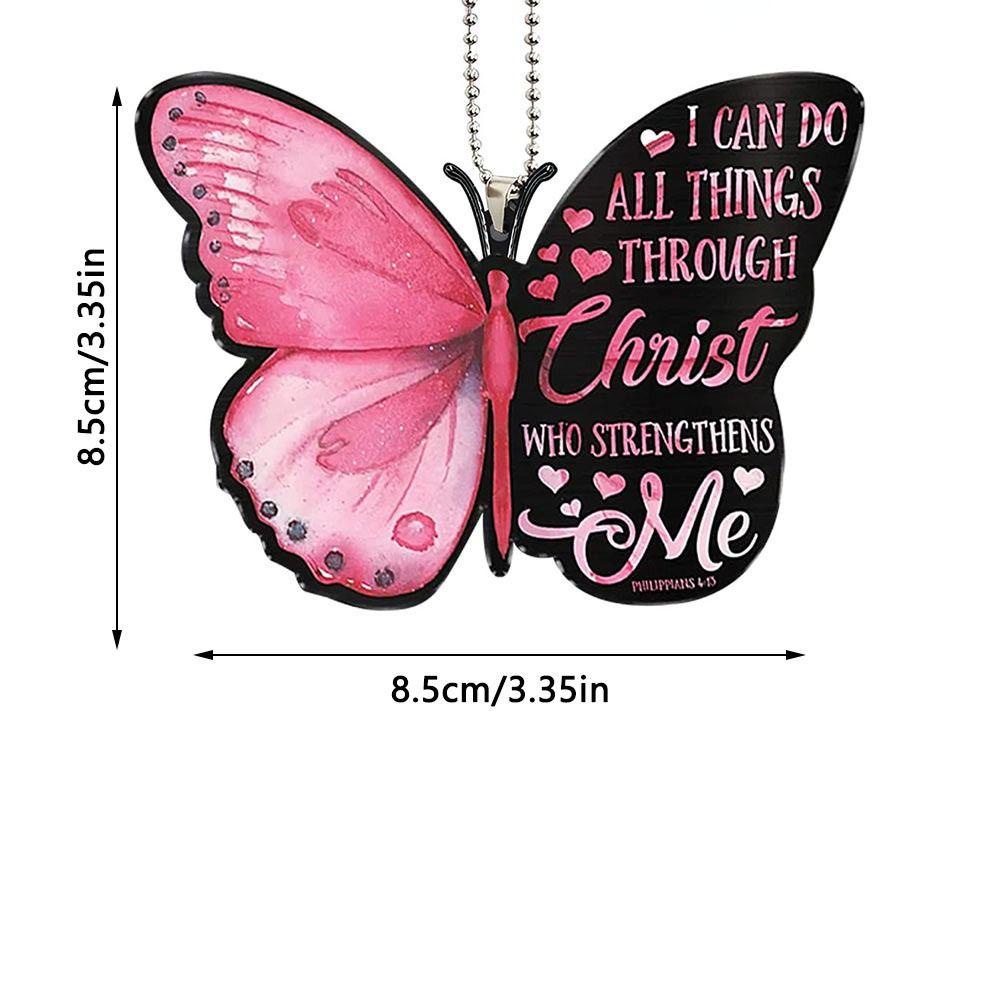 Suyo 2Pcs Butterfly Cross Hanging Pendant Gadis Lucu Wanita Hadiah Terbaik Kaca Spion Ornamen