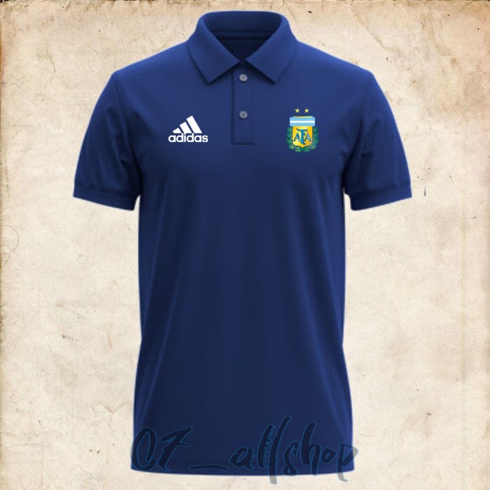 Original Kaos Polo Baju Kerah Tim Nasional Argentina Piala Dunia Qatar 2022
