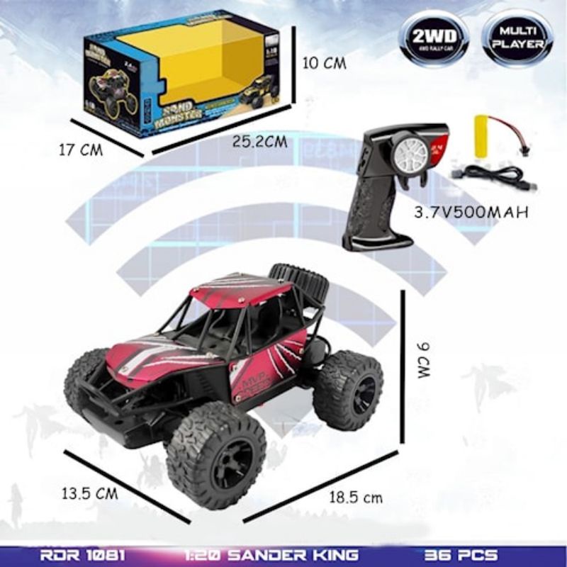 PROMO RDR1081 RC Sander Offroad Drift Buggy Rock Crawler Mainan